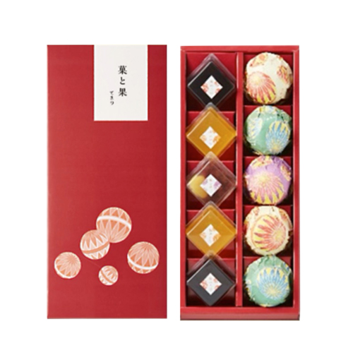 ☆全力推し活セット_13 ☆21色カラーペンセット+菓と果〈てまり〉+お茶+シャボンフラワー